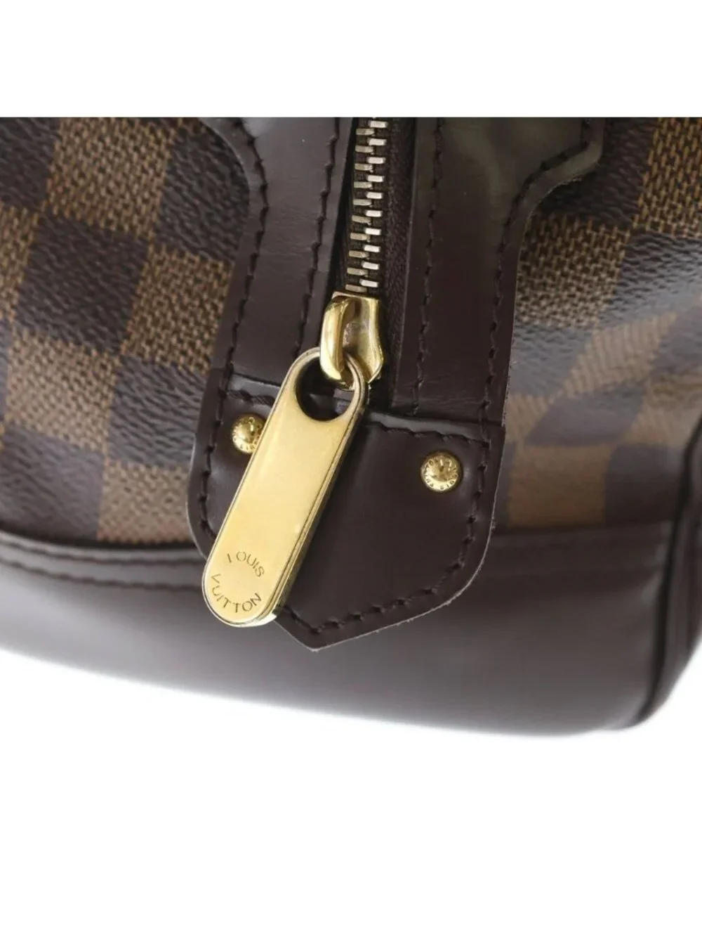 Louis Vuitton Damier Ebene Knightsbridge Leather Handbag Brown